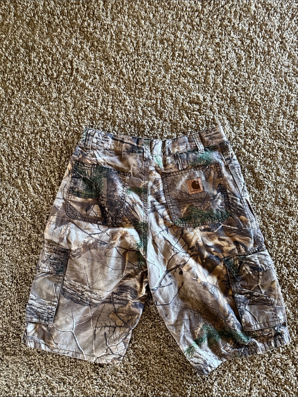 Carhartt Boy’s Camo Cargo Shorts - Brown/Green